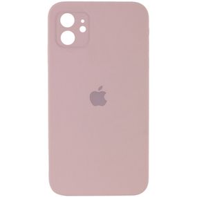 Чохол Silicone Case Square Full Camera Protective (AA) для Apple iPhone 11 (6.1") Рожевий / Pink Sand