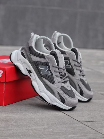 Кросівки New Balance замш/шкіра/3D сітка колір білий, сірий, чорний | Зображення 1