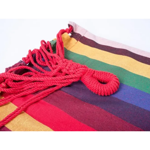 Бавовняний двомісний гамак, Різнобарвний міцний гамак 150 x 200 см   знижка | Зображення 7