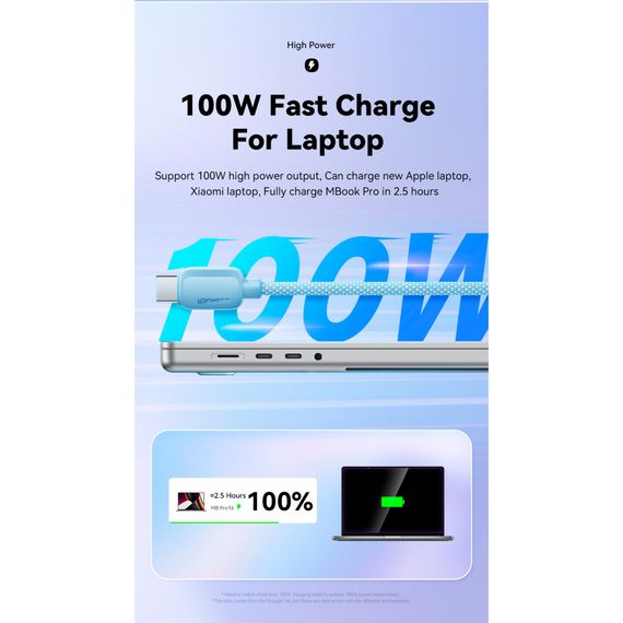 Дата кабель USB-C to USB-C 3.0m 100W black Essager (EXCTT1-WLC01-P) | Зображення 2