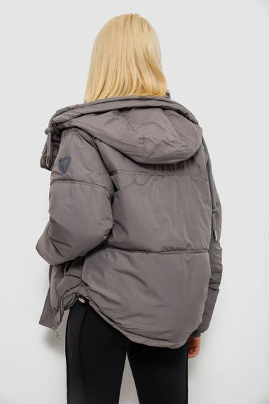 Куртка женская зимняя короткая, цвет серый, 244R983 | Зображення 3