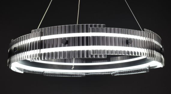 Люстра світлодіодна підвісна LED світильник для квартири на стелю лед 27942 Чорний 30-100х61х61 см. | Зображення 7