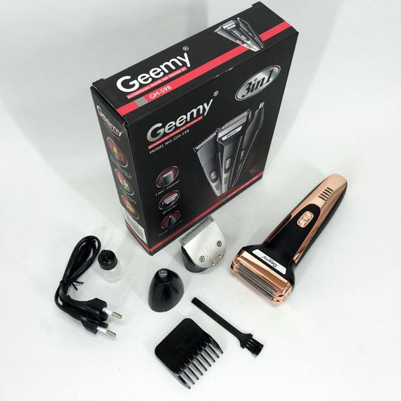 Триммер универсальный GEMEI GM-598, профессиональная электробритва, бритва для бороды. AK-850 Цвет: золотой | Зображення 9