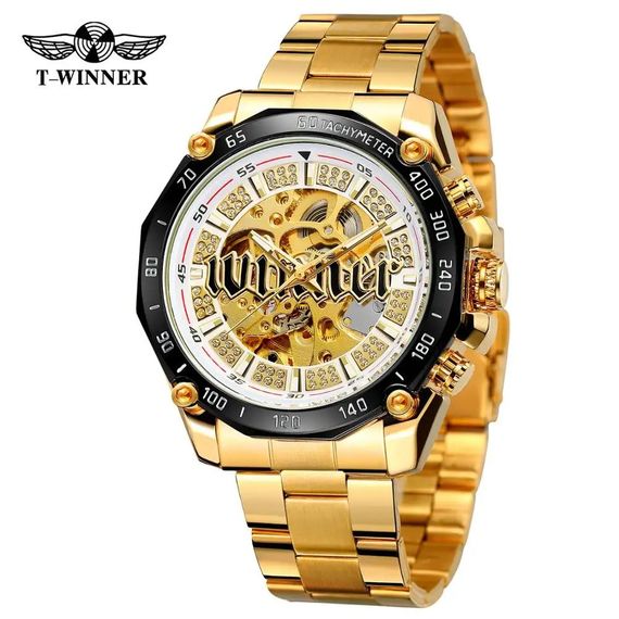 Годинник Fo2rsining 8186 Gold-White Steel