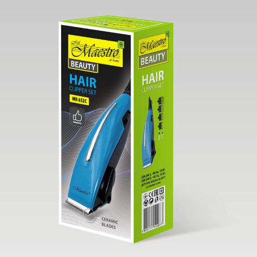 Машинка для стрижки блакитна MR-652C-BLUE Maestro | Зображення 3
