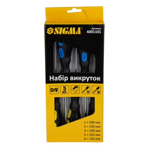 Набір викруток 5шт CrV SIGMA | Зображення 1