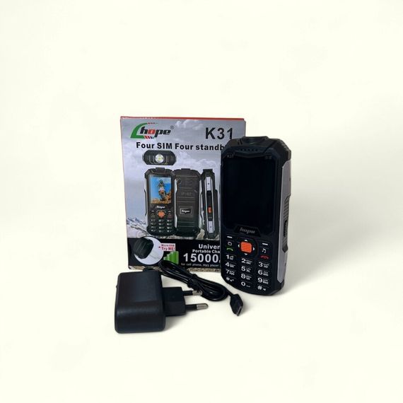Кнопковий мобільний телефон на 4 сім карти AIEK Hope K31 Black | Зображення 6