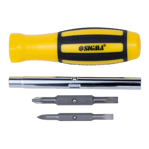 Викрутка 4в1 (2-х сторонні бити) + адаптер CrV жовта SIGMA | Зображення 6