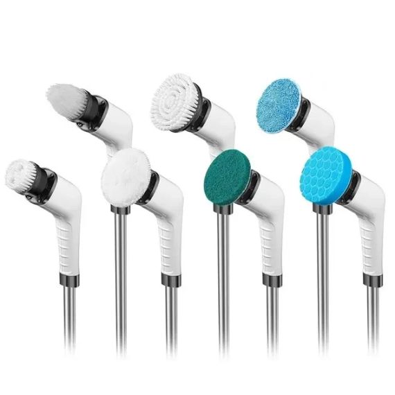Електрична щітка для прибирання Cleaning Brush, набір 9 в 1, біла, товари для дому | Зображення 4