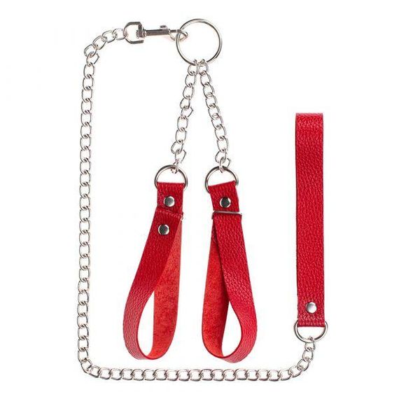 Наручники с поводком Gentle Hold Red sexstyle