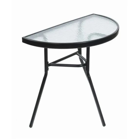 Стол садовый полукруглый стеклянный Bonro B-1913 черный для балкона террасы улицы 42400945