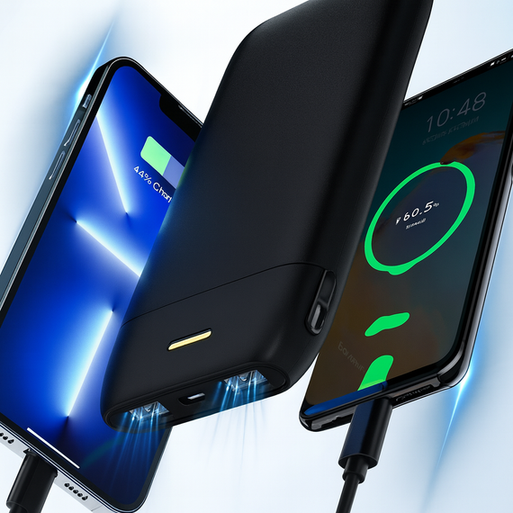 Повербанк LENYES PX167 10000 mAh з LED-індикатором і 2 USB, чорний | Зображення 2