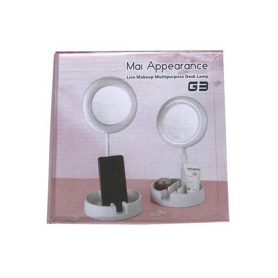 Кільцева LED лампа з тримачем телефону та дзеркалом Live Makeup G3