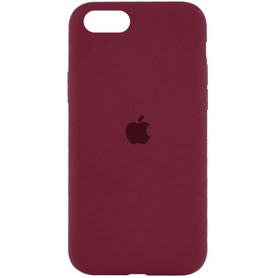Чохол Silicone Case Full Protective (AA) для Apple iPhone SE (2020) Бордовий / Plum