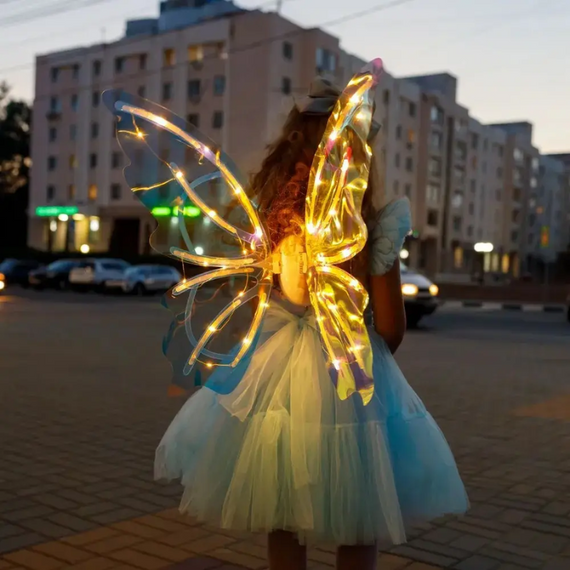 Крила ангела зі світлом і звуком Shadow Angel No7, що світяться, чарівні дитячі рухливі "Wings of Faerie"  знижка | Зображення 4