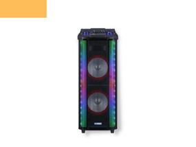 Аккумуляторная акустическая система XPRO HS-TD1070 колонка чемодан 180Вт USB, SD, FM радио, Bluetooth, 2 радиомикрофона, ДУ (MER-15692)