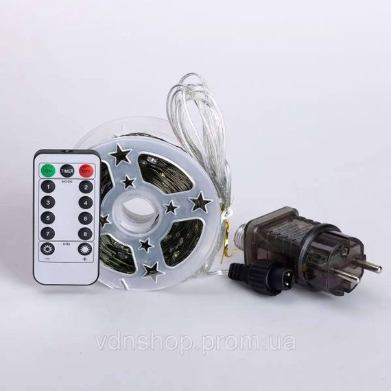 Гирлянда роса на пульте 100 метров на 1000 led светодиодов капля зеленый провод мультиколор 1000L100MGML | Зображення 9