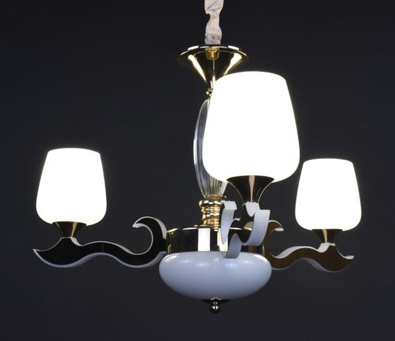 Люстра підвісна на 3 лампочки з пультом 27167 Золото 50-100х62х62 см. | Зображення 6