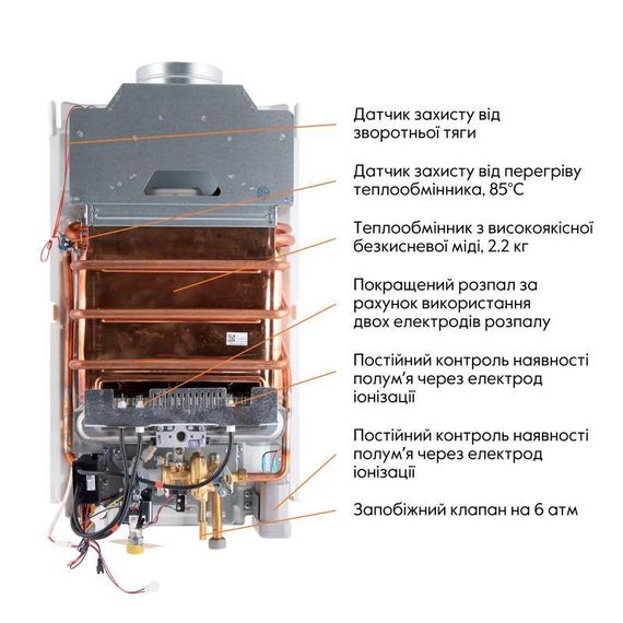 Колонка газовая дымоходная Thermo Alliance JSD20-10QB 10 л EURO | Зображення 7