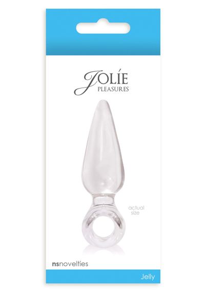 Анальна пробка із стоппером у вигляді кільця NS Novelties Jolie Pleasures Jelly Plug, прозорий, Mini sexstyle | Зображення 2