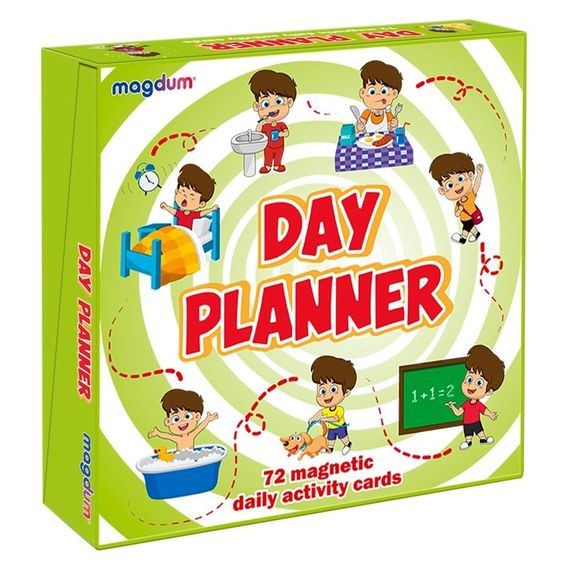 Детский развивающий набор магнитов "Распорядок дня" ML4032-03, 72 магнитные фигурки