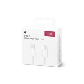 Кабель Apple color textile 60W Type-C to Type-C- pink