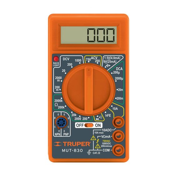 Мультиметр-тестер Truper MUT-830 Light-Duty 200mV-500V