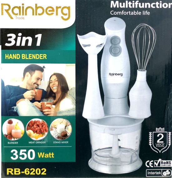 Блендер Rainberg RB - 6202 350W 3в1 погружной блендер измельчитель | Зображення 5