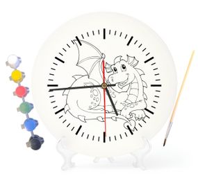 Детский набор для творчества часы раскраска Дракон 30 см (Г0187)