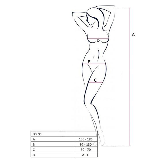 Бодістокінг у дуже велику сітку Passion BS091 white, з доступом | Зображення 2
