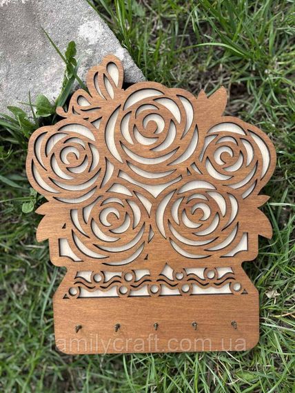 Настенная ключница из дерева Деревянный органайзер для ключей Держатель для хранения Персонализация | Зображення 5