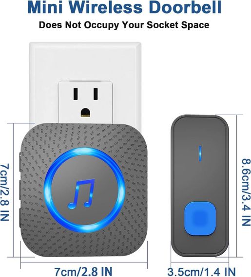Бездротовий дверний дзвінок SURFOU з дальністю до 1300 футів (приблизно 400 м) | Зображення 1