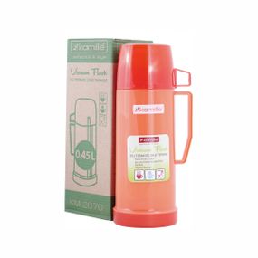 Термос помаранчевий 450ml пластиковий зі скляною колбою