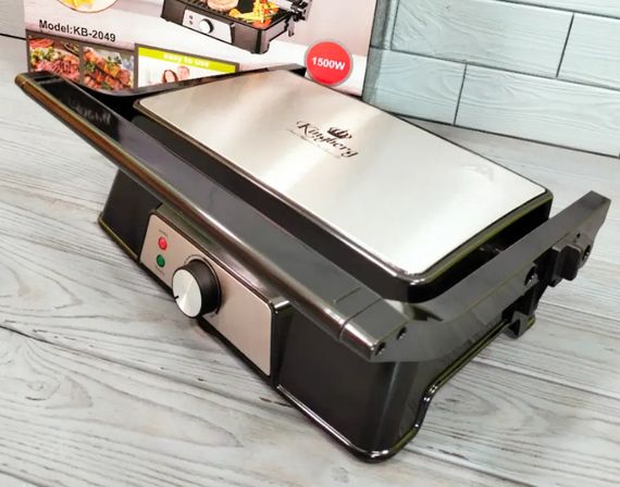 Гриль прижимной Kingberg KB-2049 1500 Вт домашний электрогриль контактный
