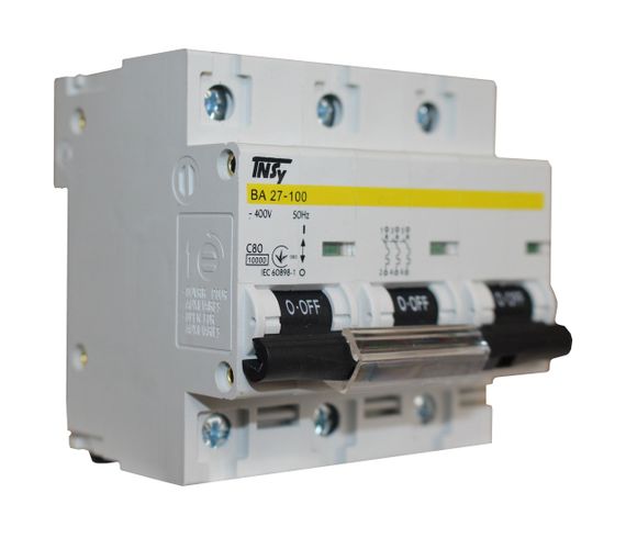 Автоматический выключатель ВА27-100 3Р 80А 10 кА х-ка C Ny95504858