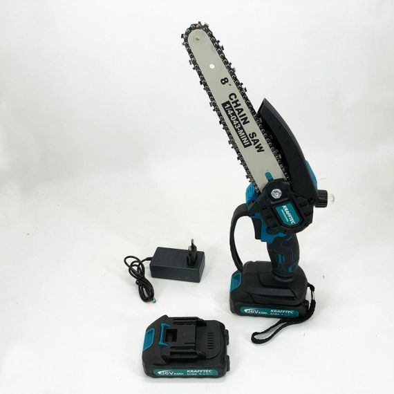 Акумуляторна ланцюгова міні пила 20 см у кейсі Krafftec (36V 4 Ач) + 2 акумулятори та індикатором заряду | Зображення 3