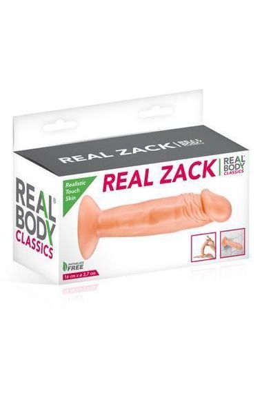 Фалоімітатор Real Body — Real Zack Flesh, TPE, діаметр 3,7 см Sex Aura | Зображення 3