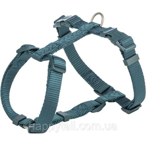 Анатомічна шлея для собак Trixie Premium H-harness регульована XS–S 30–44 см Темно-бірюзова