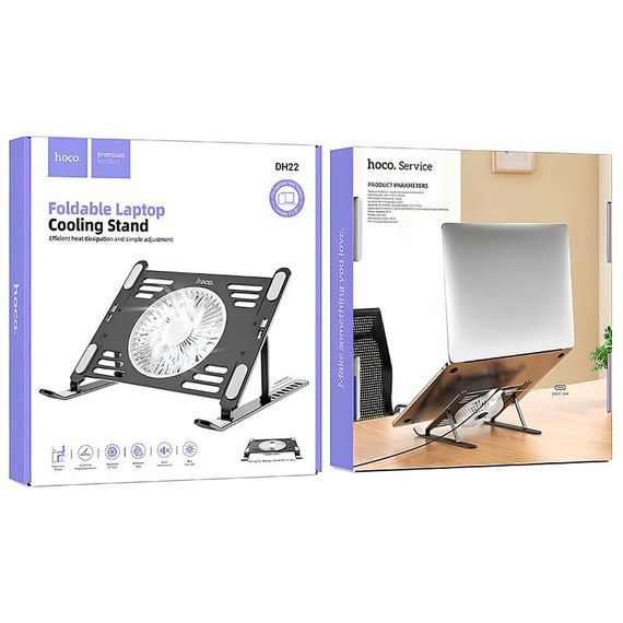 Підставка для ноутбуку/планшета Hoco DH22 Active Cooling Black | Зображення 4