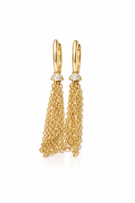 Серьги из желтого с муассанитами S-0371