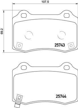 Гальмівні колодки дискові, задня вісь BREMBO, до Tesla S/X, P30074 | Зображення 1