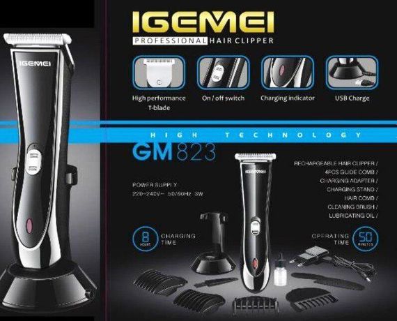 Професійна бездротова машинка IGEMEI GM 823 для стриження волосся й бороди | Зображення 6