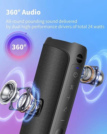 Портативний динамік Bluetooth із супербасом бездротового динаміка AUKTECH Bluetooth 5.0, гучніший стереозву | Зображення 5
