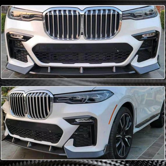 Накладка на передній бампер Карбон (M-Sport) для BMW X7 G07 2019- рр | Зображення 5