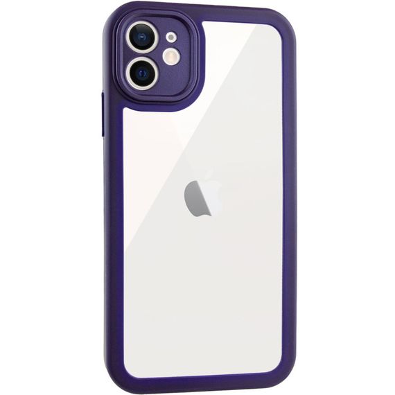 TPU чохол Transparent + Colour 1,5mm для Apple iPhone 12 (6.1") Purple | Зображення 1