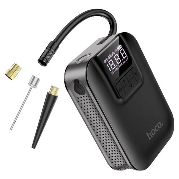 Автомобільний насос HOCO S53 Breeze portable smart air pump Black | Зображення 1