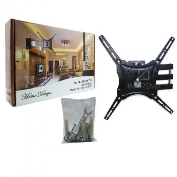 Кронштейн для телевізора HDL-117B-2 Чорний настінний кріплення діагоналлю 14" - 55" тримач для плазми до 50 кг | Зображення 4