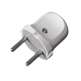 Вилка В 16 евро прямая без заземления белая Ny95000069