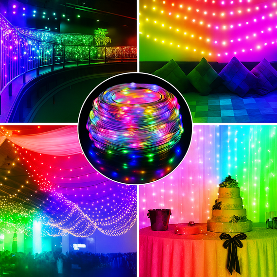 Светодиодная RGB 10м гирлянда на елку или новогоднего декора в дом или на улицу водонепроницаемая IP65 с управлением SMART | Зображення 5
