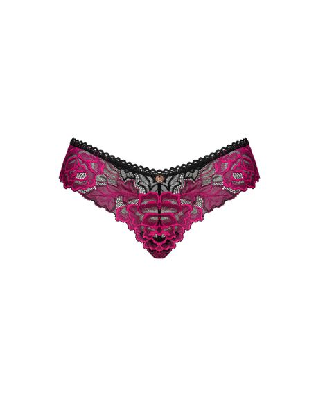 Мереживні трусики Obsessive Rosenty Малинові XS/S | Зображення 4